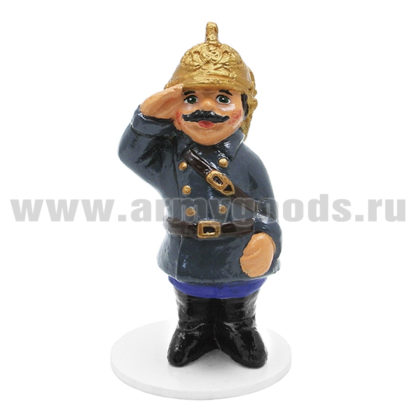 Фигурка гипсовая Пожарный (на подставке, в цилиндрической упаковке)