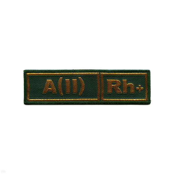 Нашивка на грудь тканая Гр. кр. А (II) положит. (зел. фон)