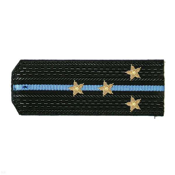 Погоны Авиации ВМФ черн. с 1 голуб. просв., вышит. канителью (капитан)