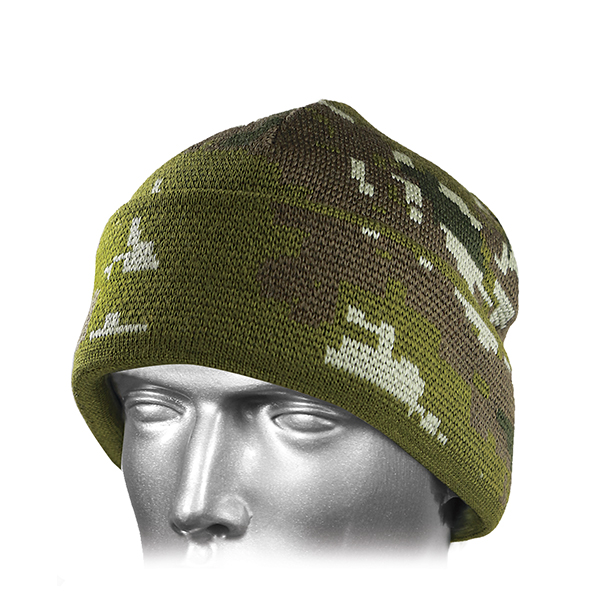 Шапка вязаная ПВ РБ кмф с флисовой подкладкой (шерсть 30%, ПАН 70%)