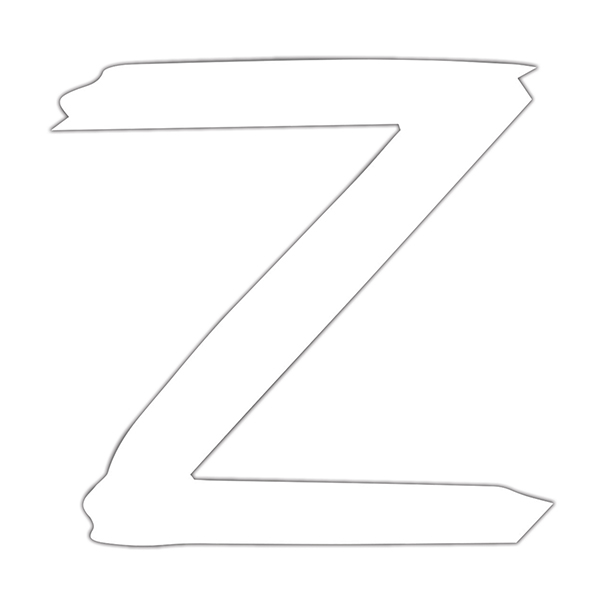 Наклейка Z (белая) 30х 30 см