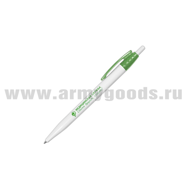Ручка шариковая пластиковая с символикой Медицинская служба (Светя другим, сгораю!) (чернила синие)