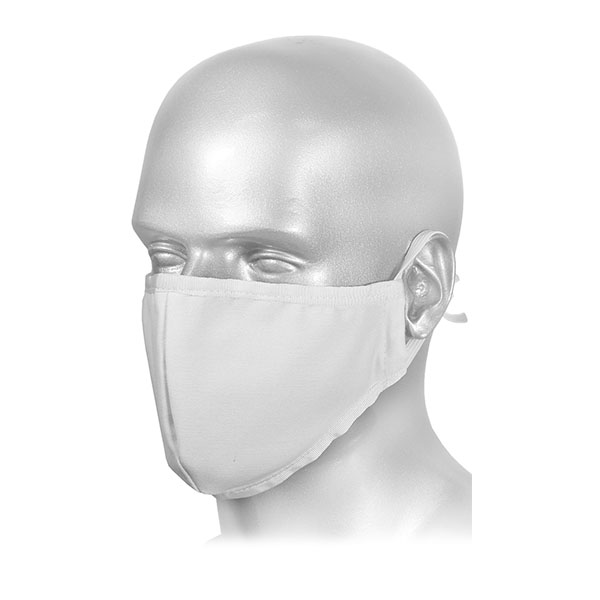 Маска тканевая двухслойная (с карманом) "Бульдог" белая