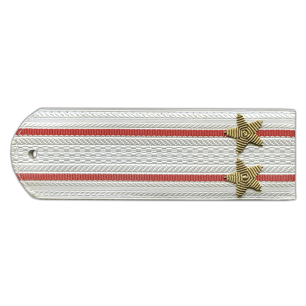 Погоны Полиция нов/обр БЕЗ КАНТА белые вышит. канителью (подполковник)