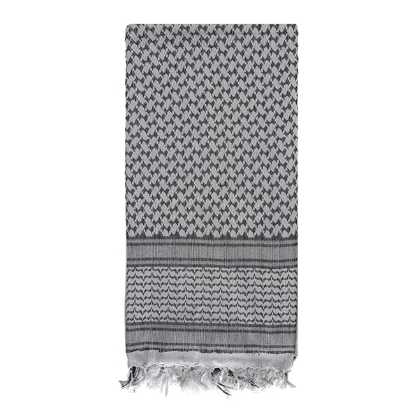 Шарф шемах хлопковый серо-черный (110х110 см)