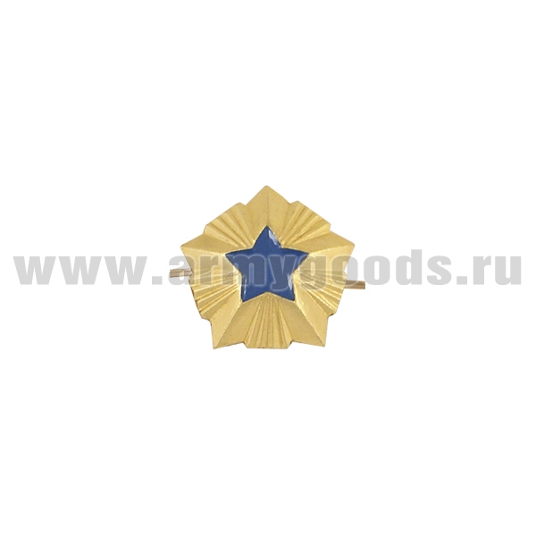 Звезда на погоны мет. 13 мм Ространснадзор (зол. с синей эмалью)