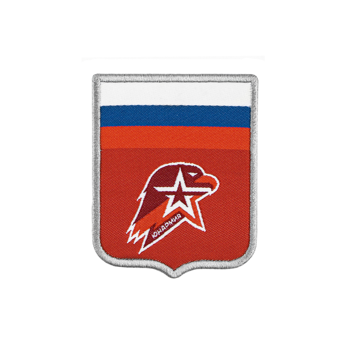 Шеврон тканый Юнармия (эмблема и триколор) 80х65 мм