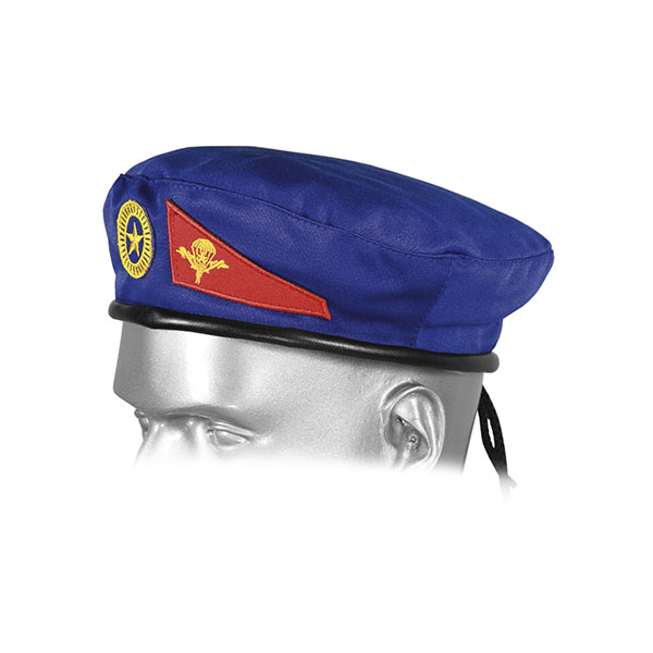 Берет сувенирный синий с нашитой кокардой и уголком с эмбл. ВДВ