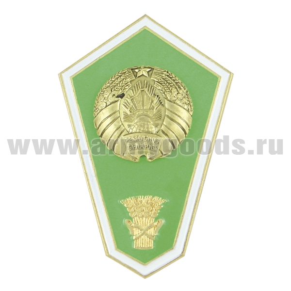 Значок мет. "Гробик" РБ Среднее сельскохозяйственное образование (латунь, хол.эм.)