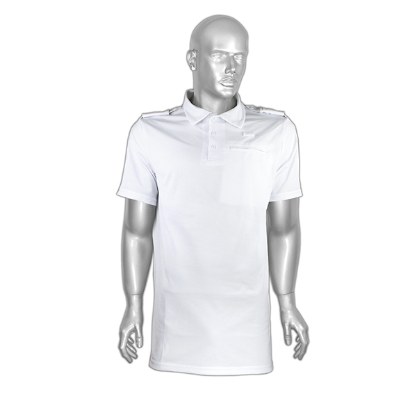 Рубашка поло Полиция (кор рук) нов/обр ТУ 2018 (без триколора, липучек и надписей) белая П/Э