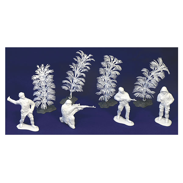 Набор игрушек пластмассовых "Поисковый отряд" (солдаты 4 шт, кусты 4 шт)