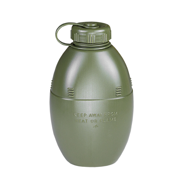 Фляга пластиковая оливковая Великобритании (1 л) с чашкой с металлическими ручками