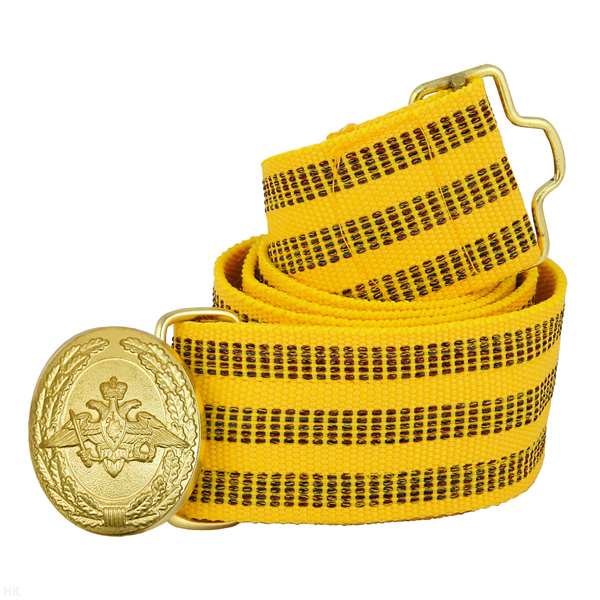 Ремень парадный офиц. ВС желтый шелковый (пряжка с орлом РА)