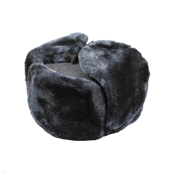 Шапка иск. мех серая с голубым отливом