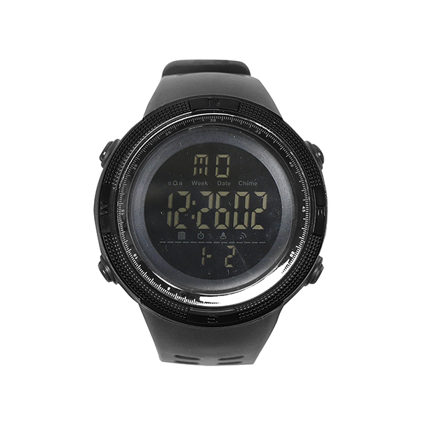 Часы наручные электронные (водонепроницаемые 5 атм) с полимерным формованным ремешком черные/кмф черн. по наличию на складе