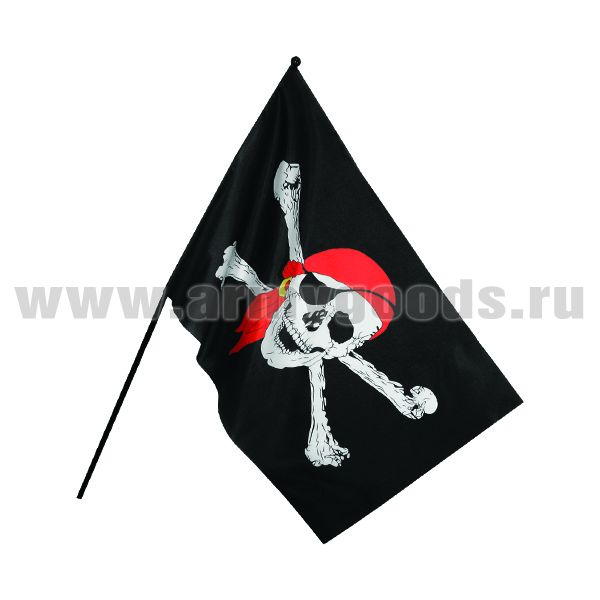 Флаг махат. (40х65 см) Веселый Роджер в красной бандане