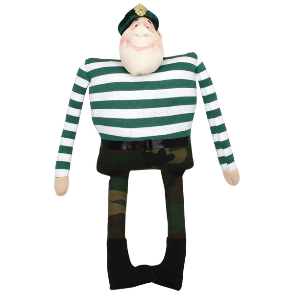 Кукла мягкая Пограничник в зеленой тельняшке (выс. 36 см)