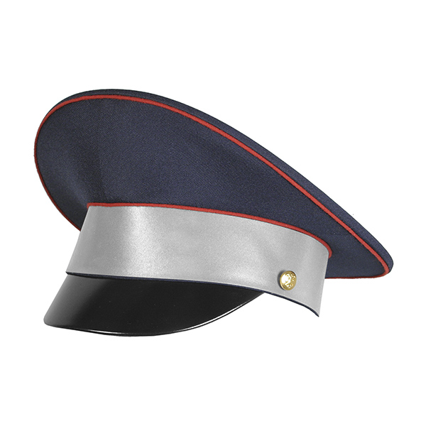 Фуражка простая ДПС н/о  (синяя с красным кантом со светоотражающей полосой) габардин