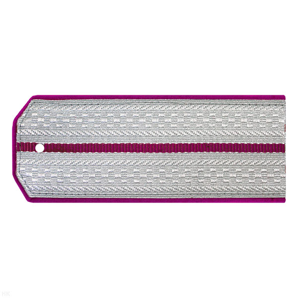 Погоны казачьи серебристые с малин. кантом и 1 малин. просв. (уральское казачество)