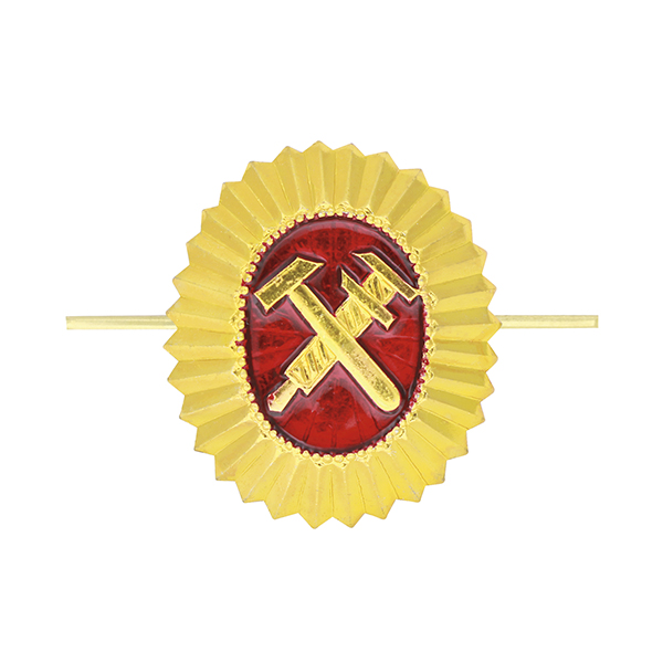 Кокарда мет. РЖД мал. (овал) красный фон