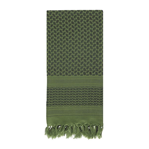 Шарф шемах хлопковый зелено-черный (110х110 см)