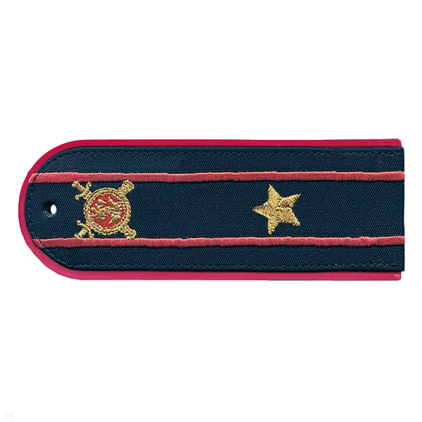 Погоны «машинная вышивка» из рубаш. ткани Полиция темно-синие с вышит. эмблемой (майор) пластик