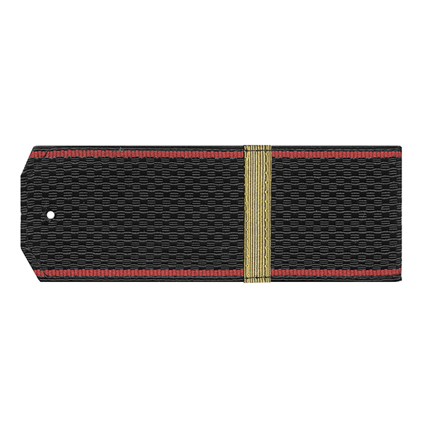 Погоны черн. красный кант с нашитым латунным галуном (ефрейтор) на пластике