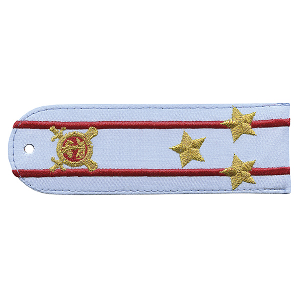 Погоны «машинная вышивка» из рубаш. ткани Полиция без канта бледно-голуб. с вышит. эмблемой (полковник) пластик