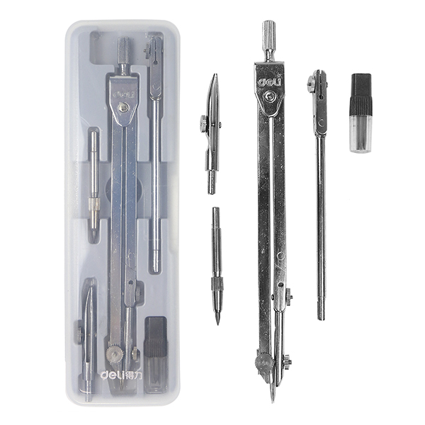 Набор для черчения (готовальня) средн. (5 предметов) в пластиковом футляре (цельнометаллич.)