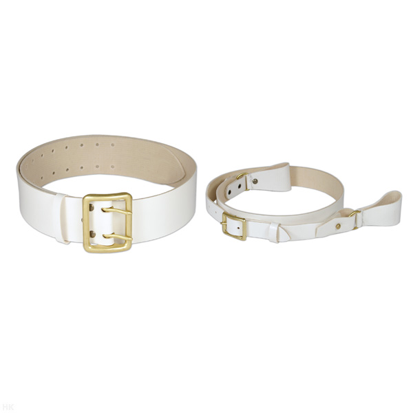 Портупея офиц. кожзам. белая (офиц. ремень и плечевой ремешок)