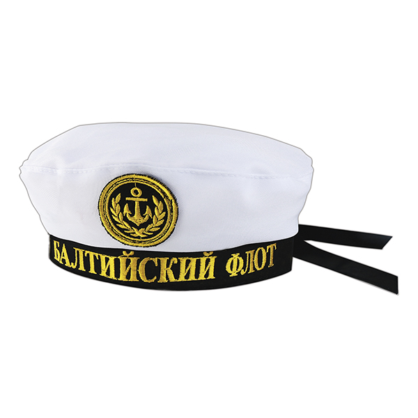 Бескозырка сувен. белая с вышит. эмблемой и надписью БФ 