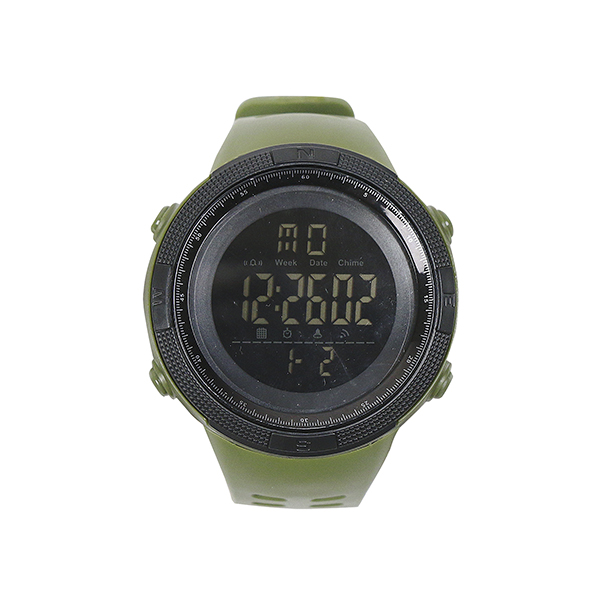 Часы наручные электронные (водонепроницаемые 5 атм) с полимерным формованным ремешком оливковые/кмф олив. по наличию на складе