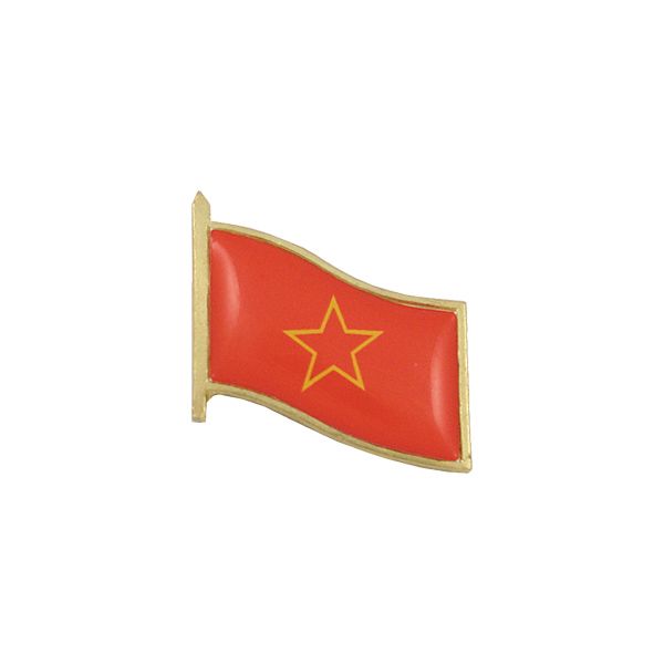 Значок мет. Флажок красный со звездой, заливка смолой, на пимсе