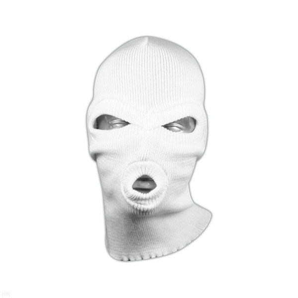 Маска вязаная п/ш (отверстия для глаз и рта) белая