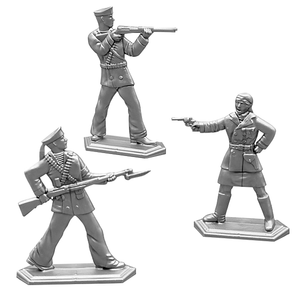 Набор игрушек пластмассовых "Революционные сотрудники ВЧК-ОГПУ" (фигурки 3 шт) АК80025