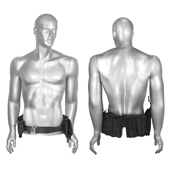 Пояс-варбелт тактический (бандаж) с подсумками регулируемый черный