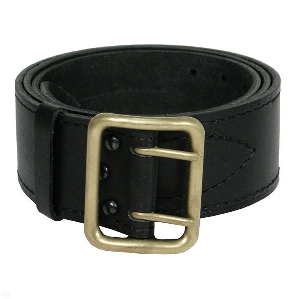Ремень офиц. кожаный черный (с латунной пряжкой)