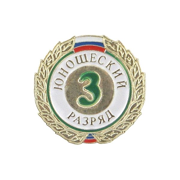 Значок мет. 3 юношеский разряд (спортивный) круглый