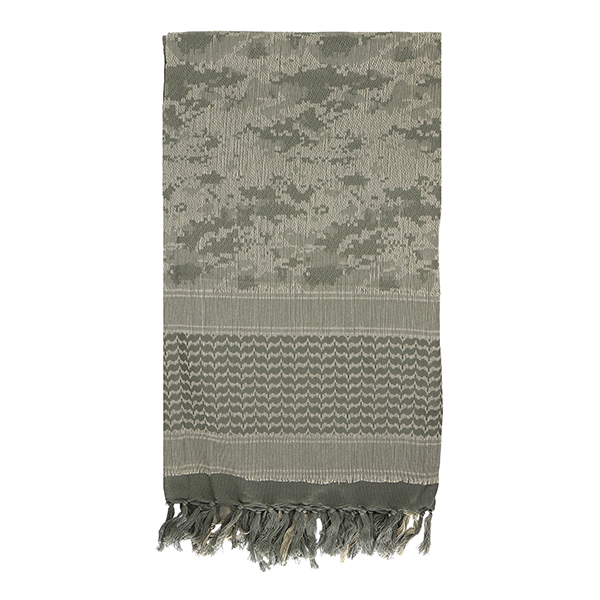 Шарф шемах хлопковый песочно-оливковый (110х110 см)