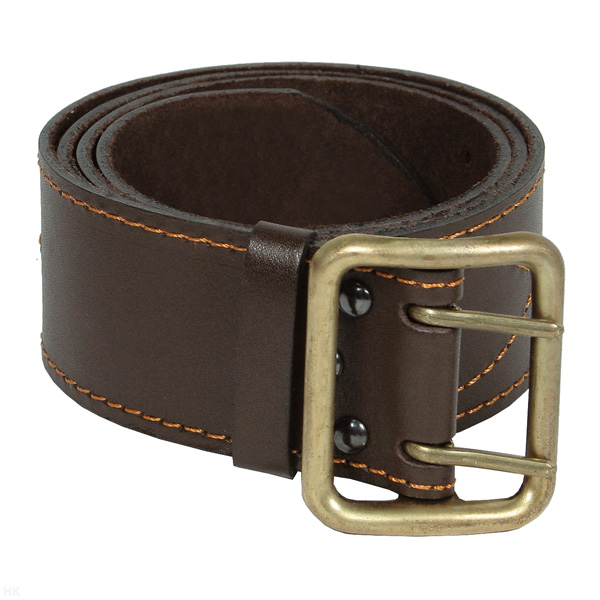 Ремень офиц. кожаный коричневый (с латунной пряжкой)