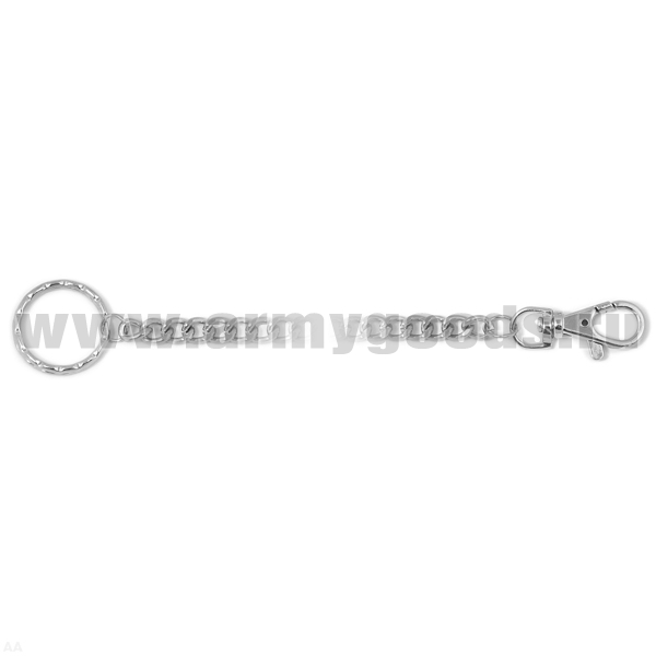 Цепочка с карабином и кольцом (33-38 см) кругл.