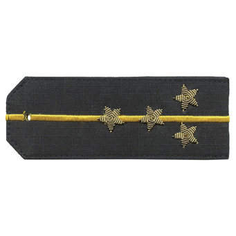 Погоны из рубаш. ткани черн. (Rip-Stop) c 1 вышит. желт. пр. вышит. канит. (капитан) на костюм офисный