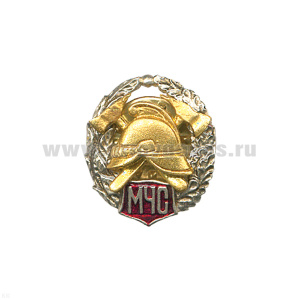 Значок мет. Пожарный МЧС (мал.) в венке (на пимсе)