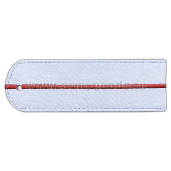 Погоны из рубаш. ткани бледно-голубые с 1 вышит. красн. пр. без канта (Полиция) на рубашку (пластик)