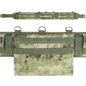 Пояс тактический малый "мох" (A-TACS FG) (ширина 10 см) с системой крепления "MOLLE" и отсеком под баллистический пакет