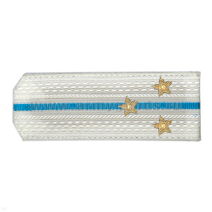 Погоны белые с 1 голуб. просв., вышит. канителью (ст. лейтенант)