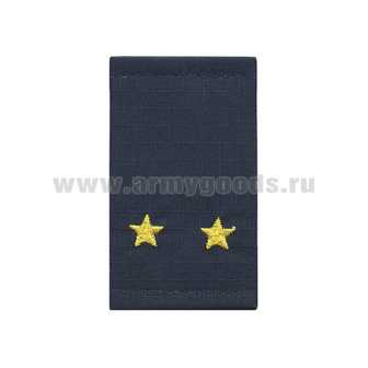 Ф/пог. Полиция темно-синие (ткань Rip-Stop) вышит. желт. (лейтенант) на липучке (пластик)