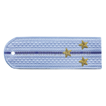 Погоны Юстиция нов/обр без канта серо-голуб. вышит. канителью (ст. лейтенант)