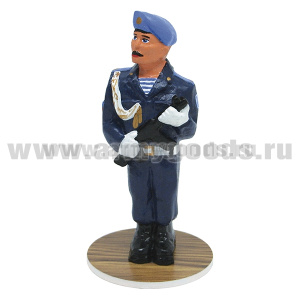 Фигурка гипсовая ВДВшник с автоматом в форме нового образца (на подставке, в цилиндрич. упаковке)