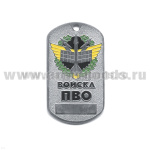 Жетон (нерж. ст., эмал.) сер. Рода войск (эмбл. в венке) войска ПВО